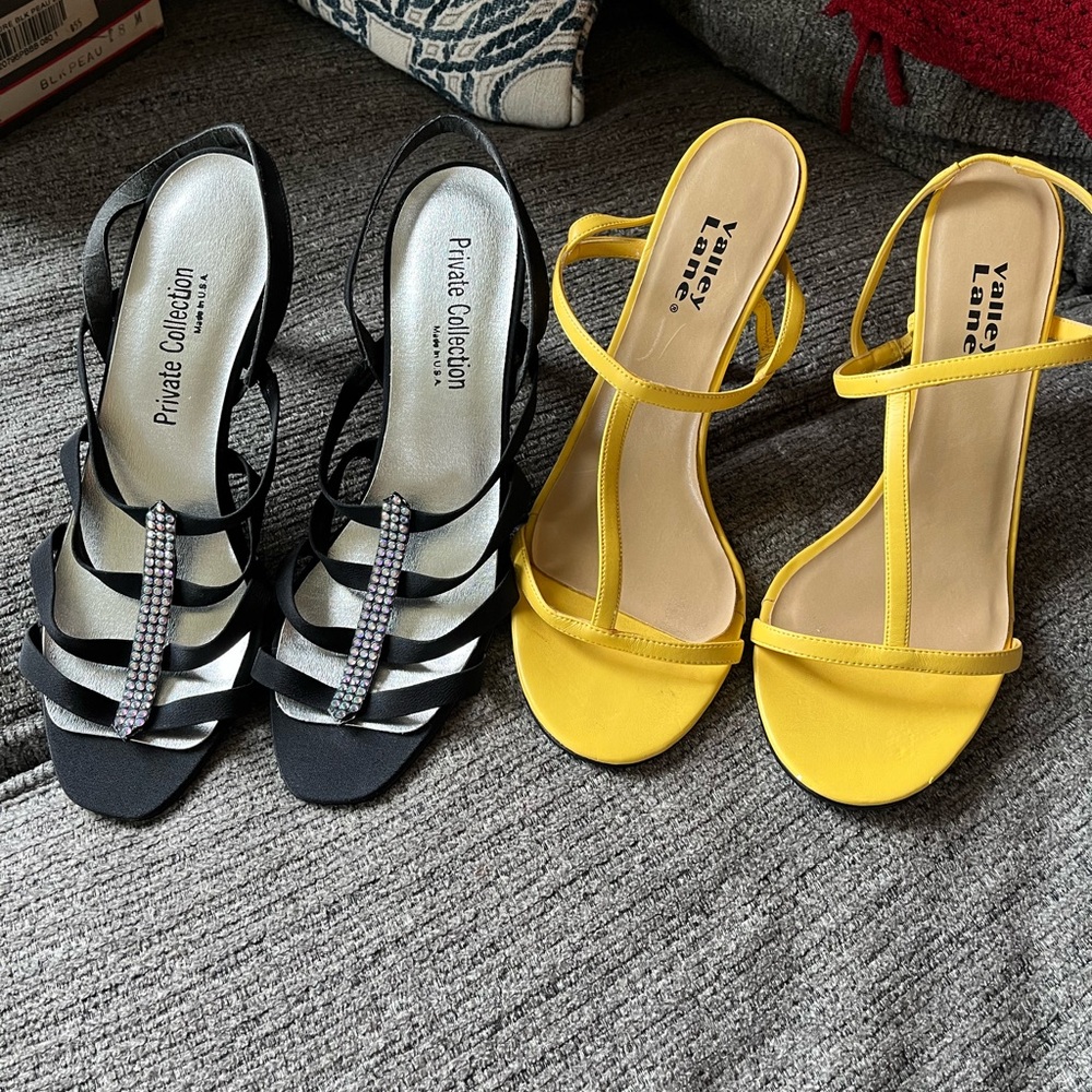 Black and Yellow Women's Sandals Both Size 8M